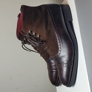 Custom made in Spain brown suede and leather chukka boots size 7.5UK(US 8.5)